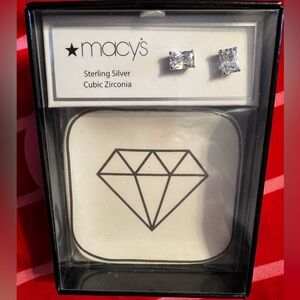 New. Cubic zirconia pierced earrings.